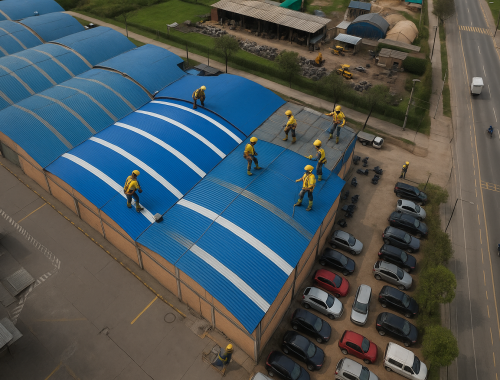 Instalación de cubiertas en Bogotá Instalación de cubiertas realizada por Cubiertas y Acabados S.A.S. en Bogotá y Cundinamarca